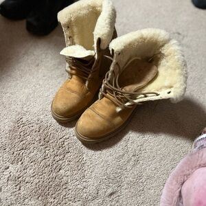 UGG Tan Winter Boots with Cream Lining